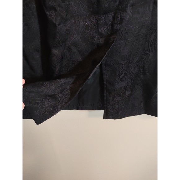 Adrianna Papell Women's 22 Black Paisley Silk Skirt Vintage Lined Art to Wear - Picture 5 of 7
